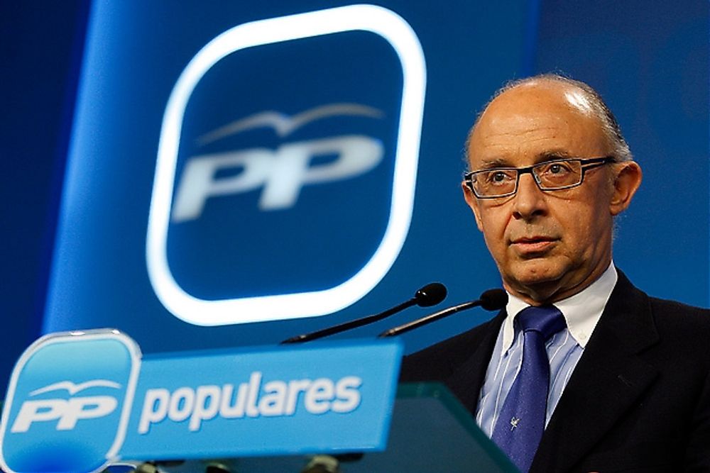 Skatteministern Crist&oacute;bal Montoros redan negativa prognos f&ouml;r den spanska tillv&auml;xten &ouml;vertr&auml;ffas av IMF. Foto: PP