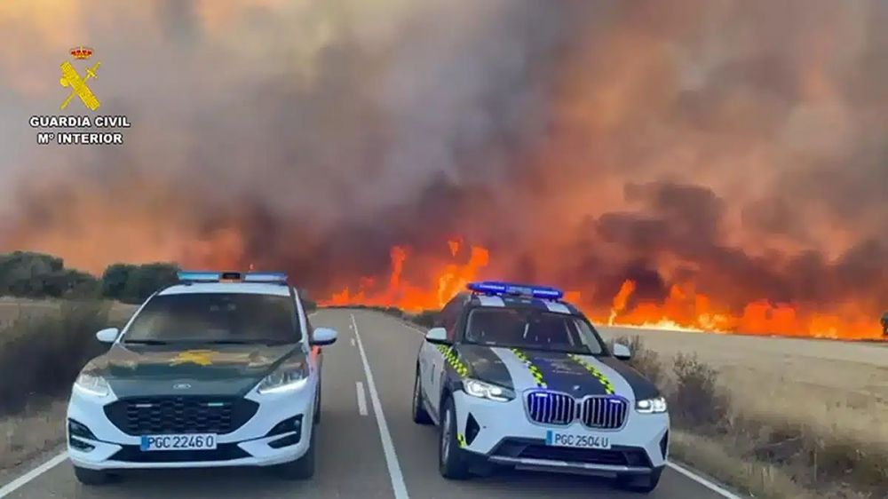 Flera av br&auml;nderna misst&auml;nks vara anlagda. Foto: Guardia Civil