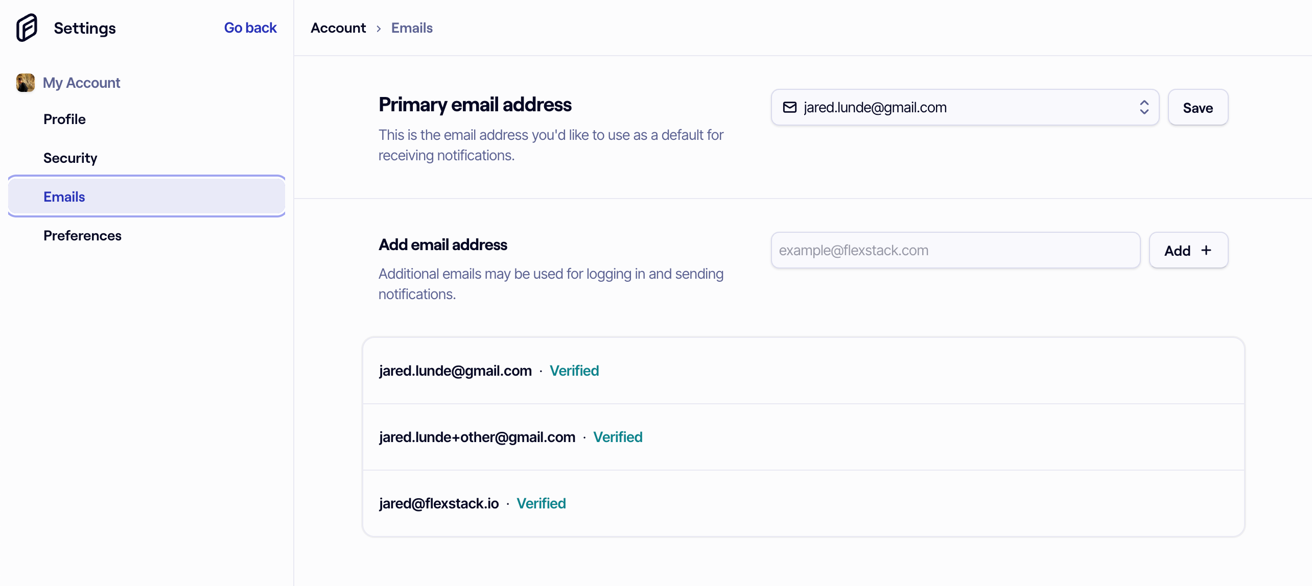 Gocstack Email Options Authentication and security – FlexStack Documentation