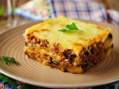 Lamb and aubergine moussaka