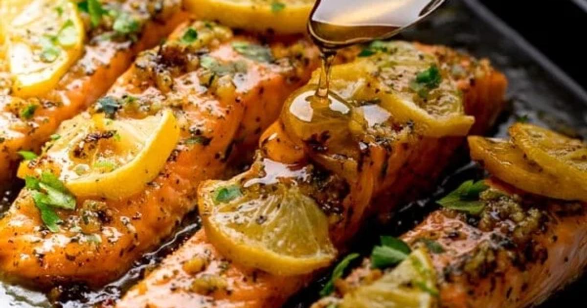 Honey Garlic Butter Baked Salmon