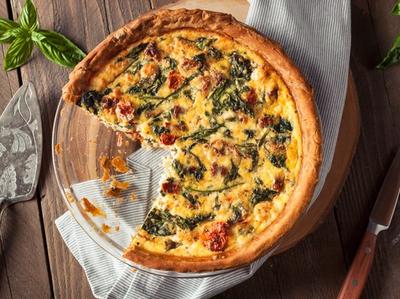 Spinach and goat cheese quiche