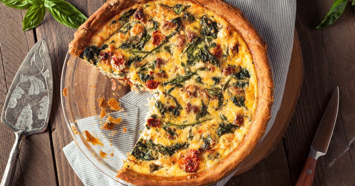 Spinach and goat cheese quiche