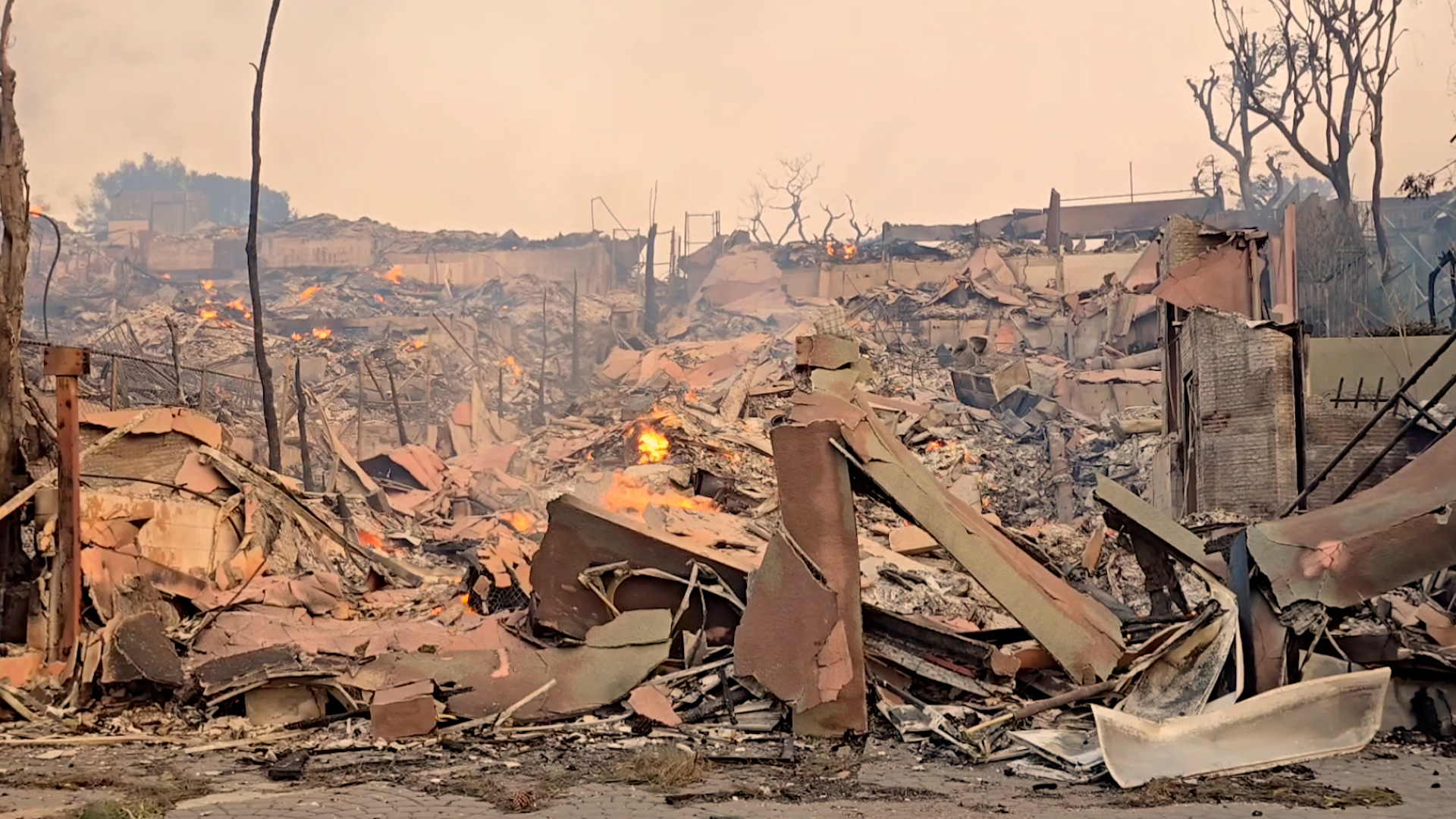 A street view of Los Angeles before and after the wildfires