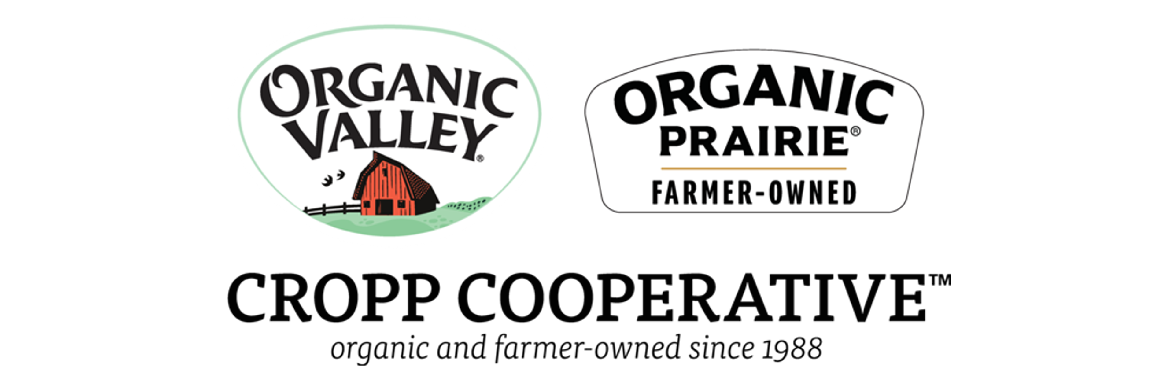 Organic Valley, Organic Prairie, and CROPP Cooperative logos