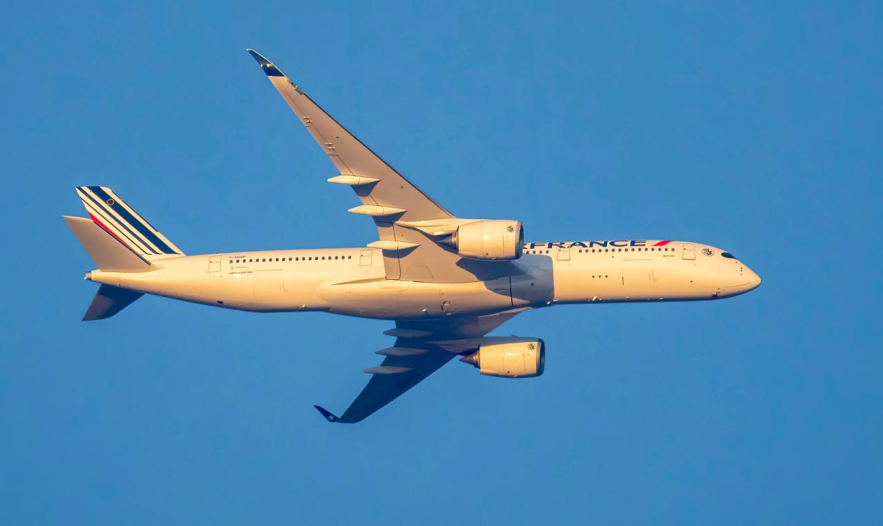 Airbus A350-900 d’Air France en approche de Washington Dulles.