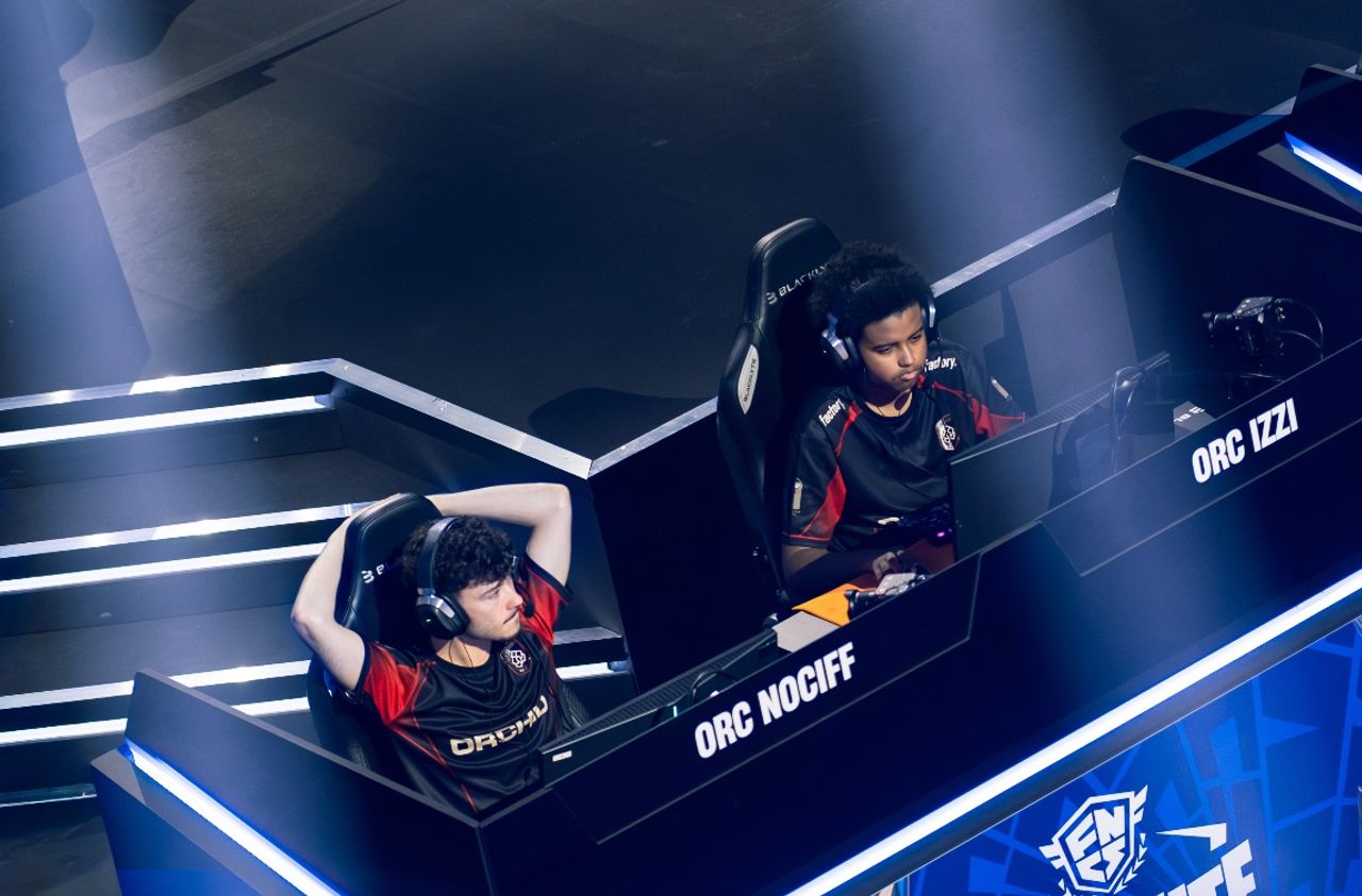 Photo propriétaire STORIMITIK montrant des joueurs Team ORCHID à leurs postes pendant le Fortnite Global Championship 2026 à Anvers.