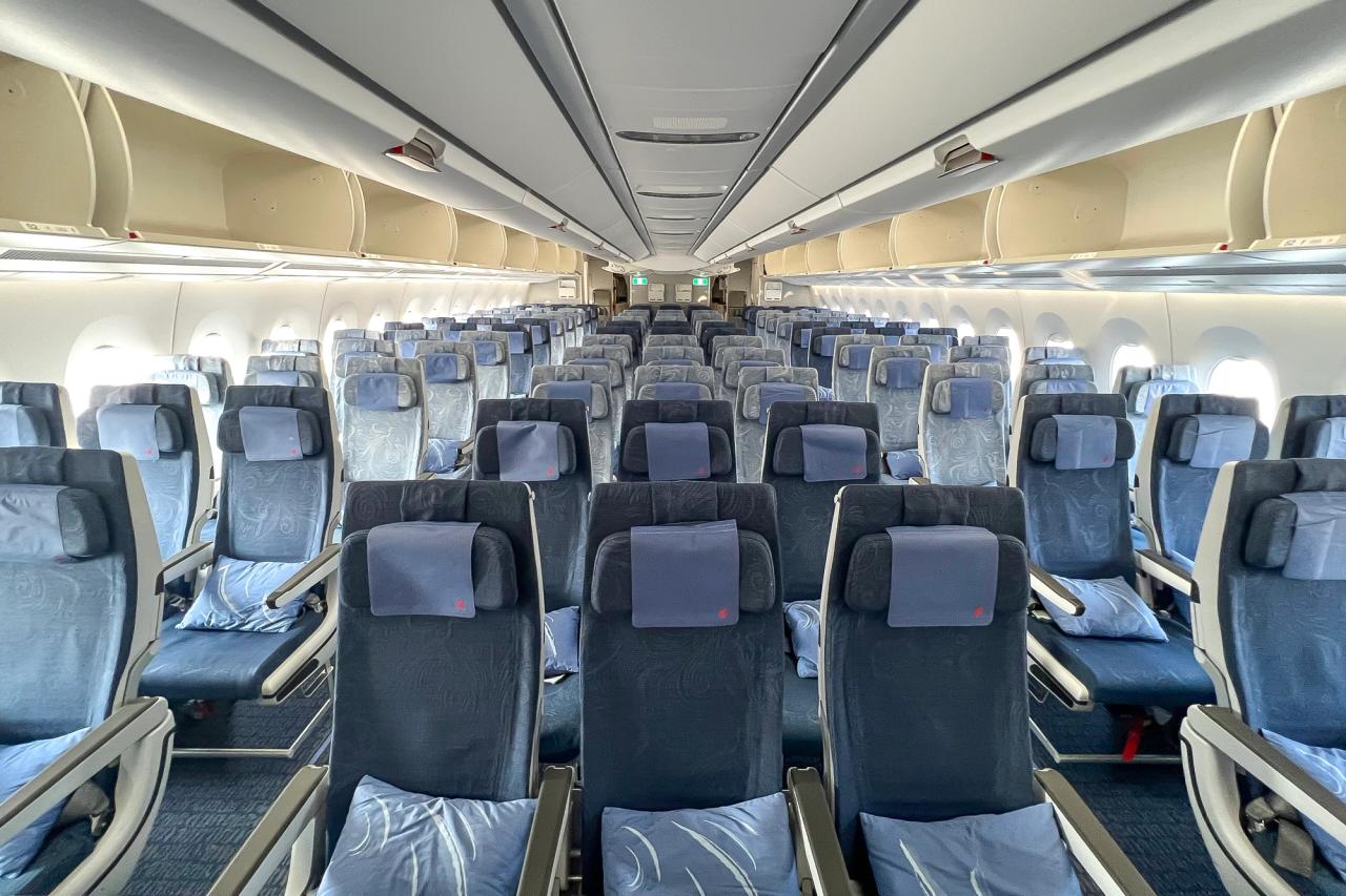 Cabine Economy d’un Airbus A350-900 d’Air China.