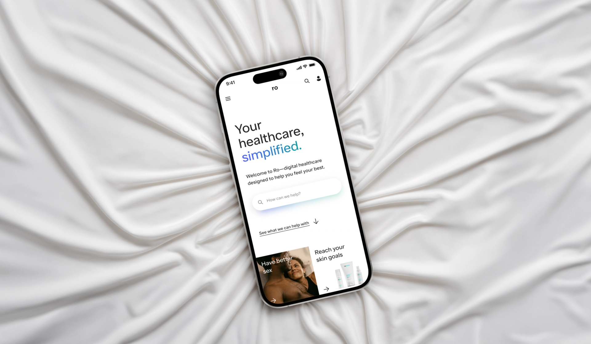 A cell phone with the Ro app open on screen