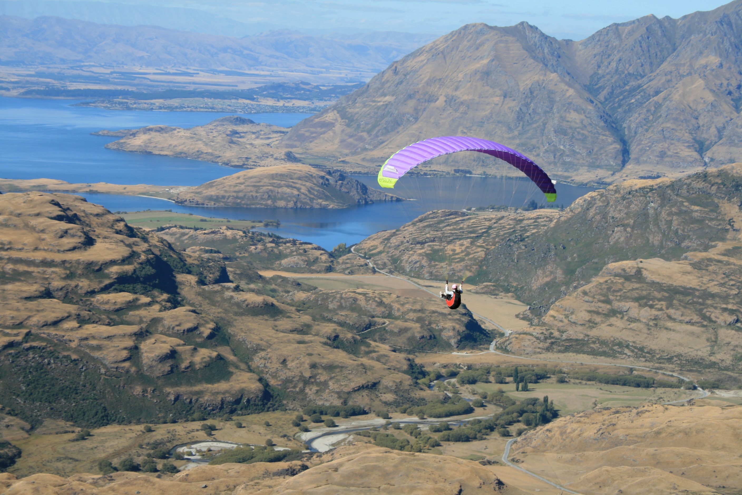 Paragliding at Treble Cone.