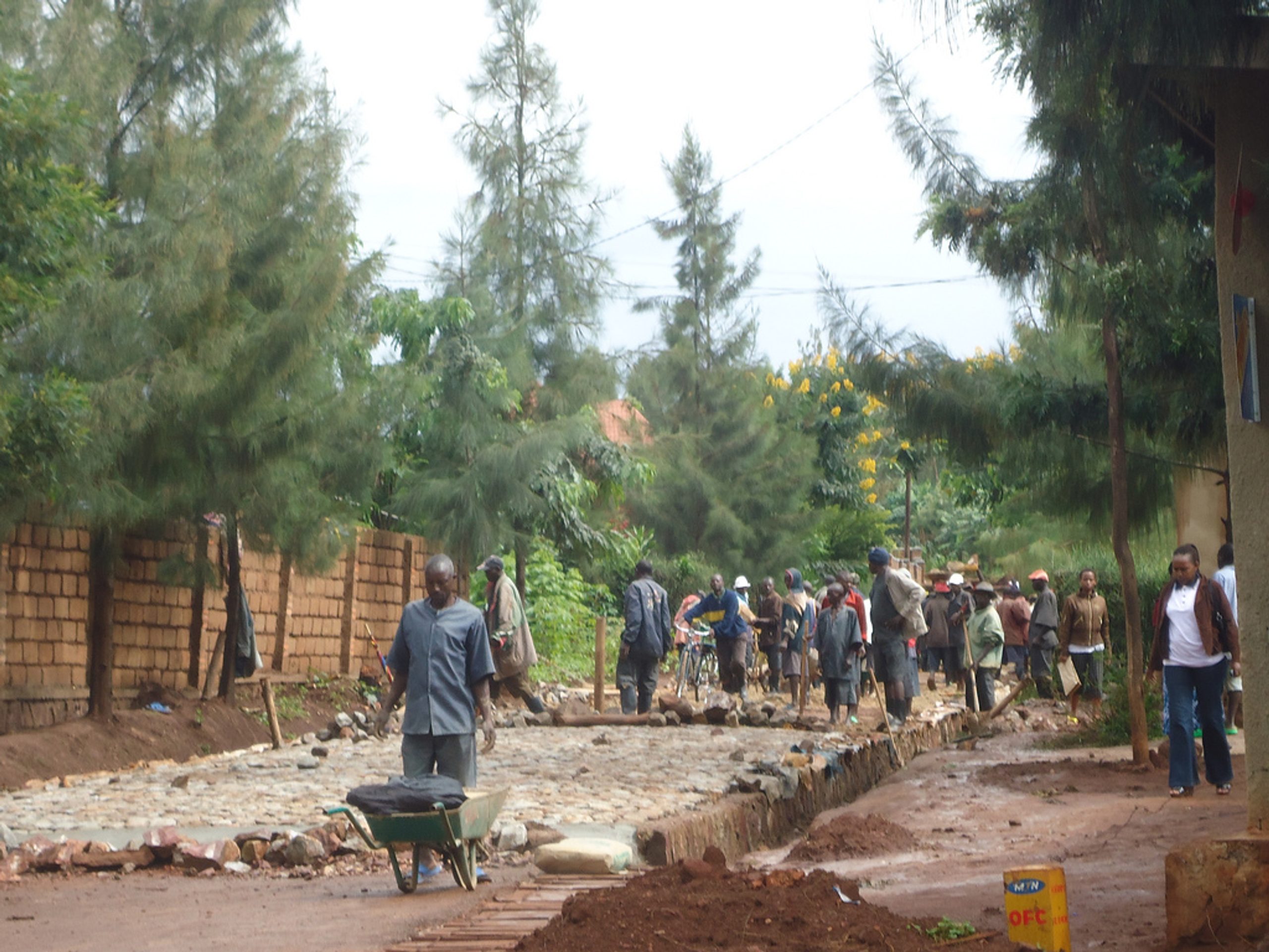 Roadworks near Kibungo.