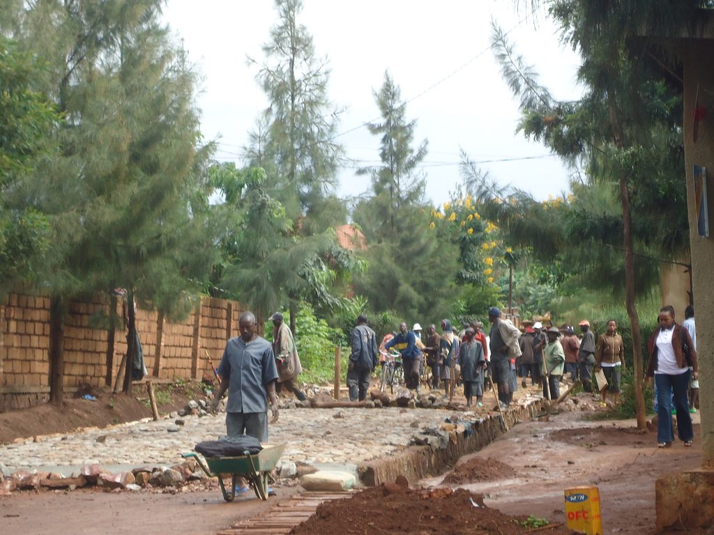 Roadworks near Kibungo.