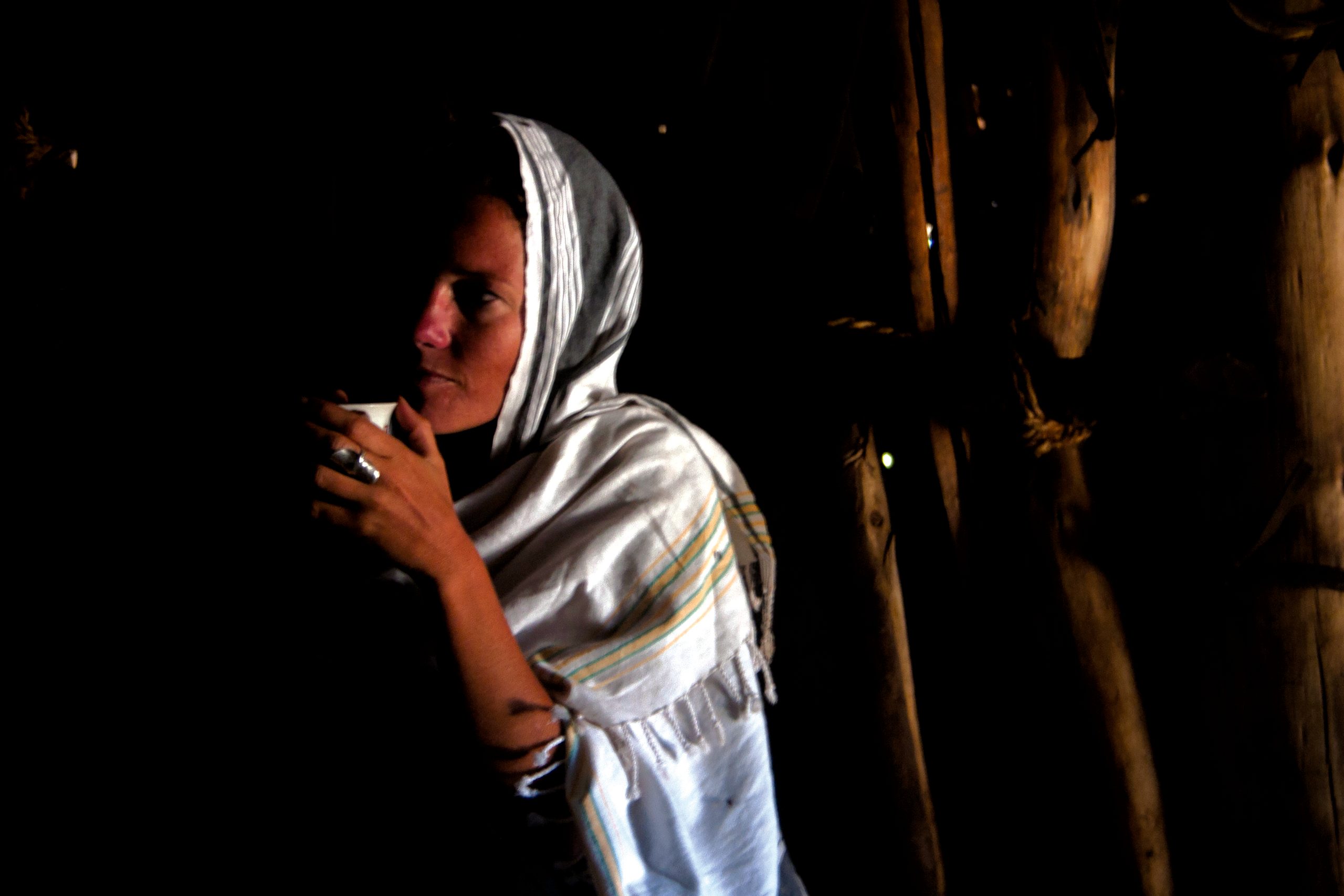 Drinking coffee in Ethiopia