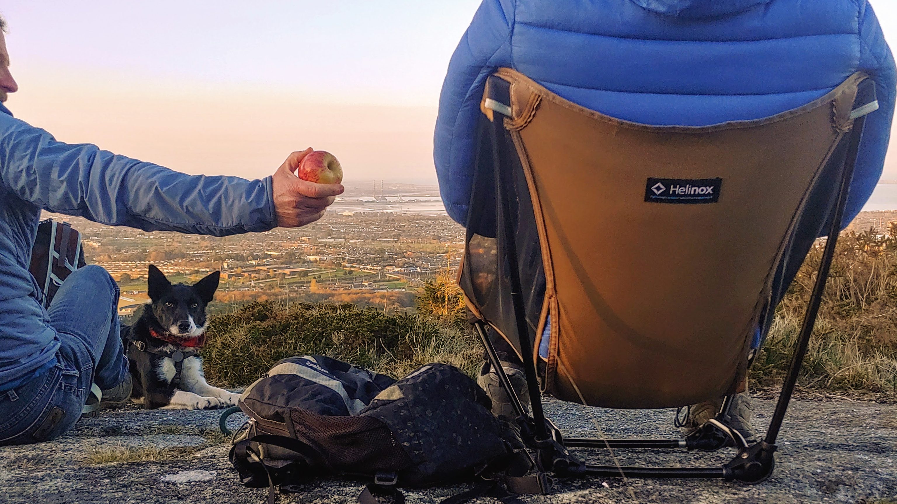 Helinox Ground Chair over looking Dublin from Ticknock