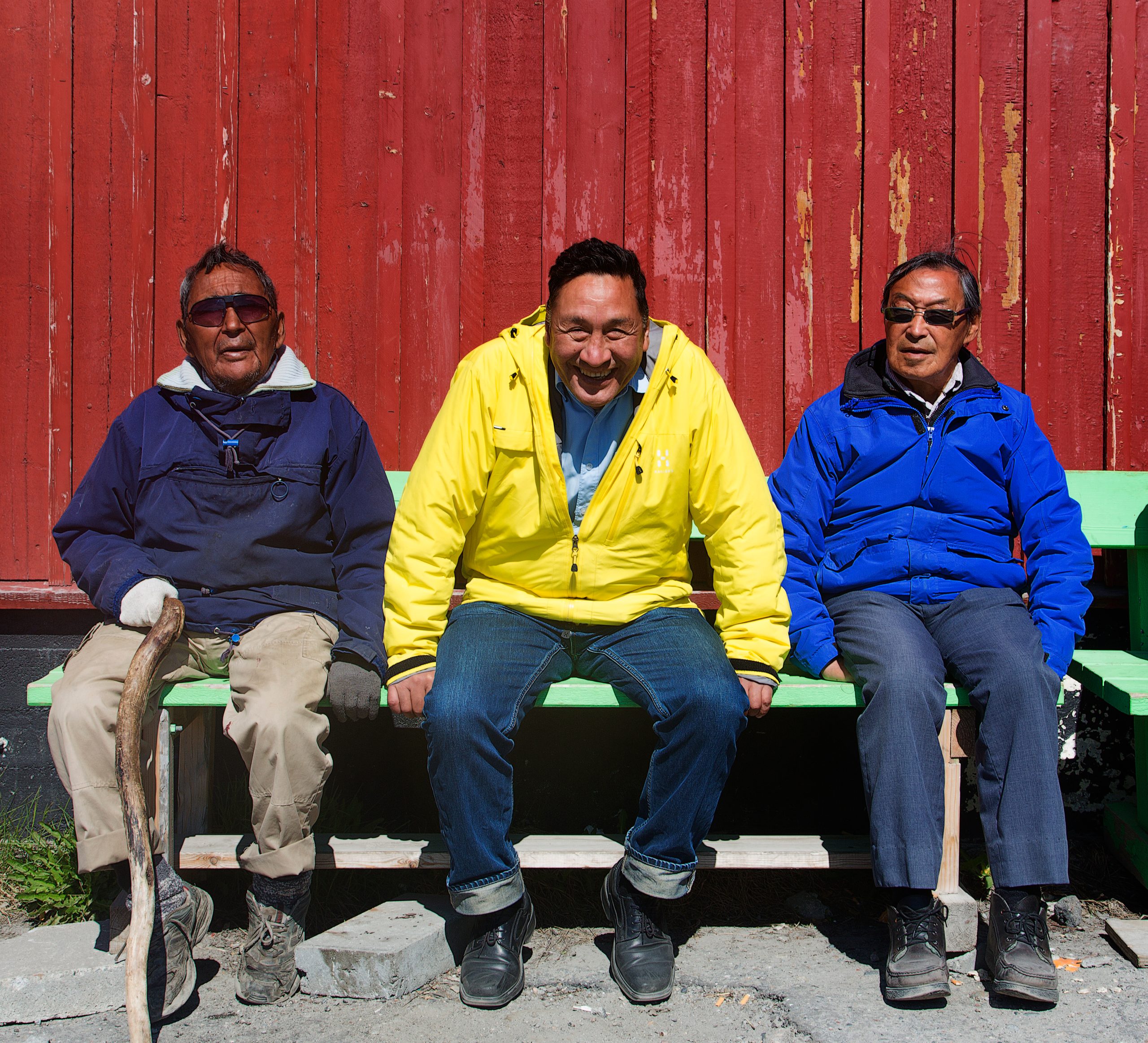 Grinning locals in Greenland