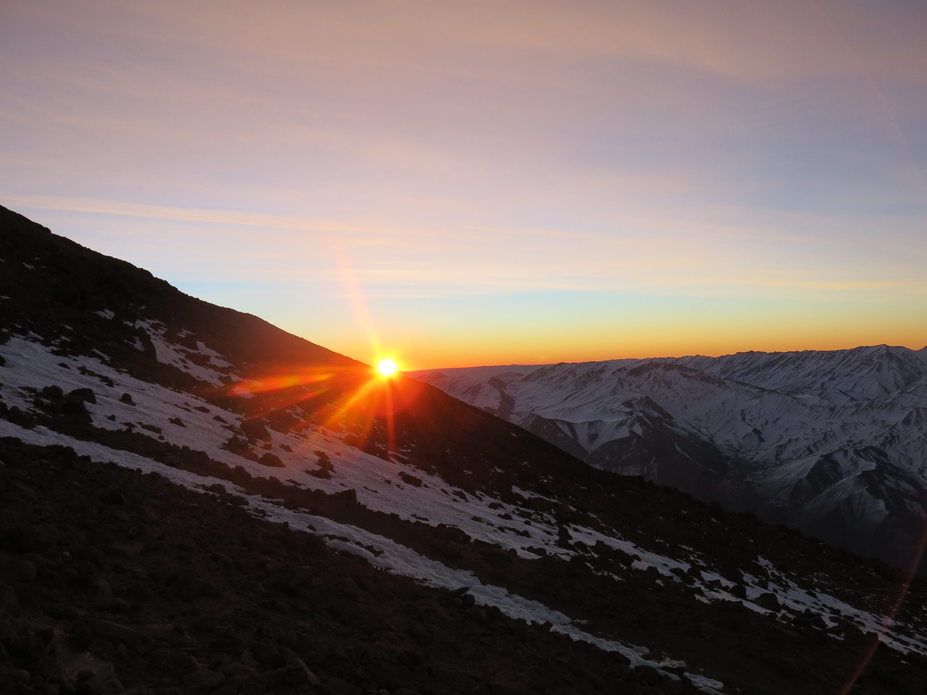 The sun rising over Mt Damavand