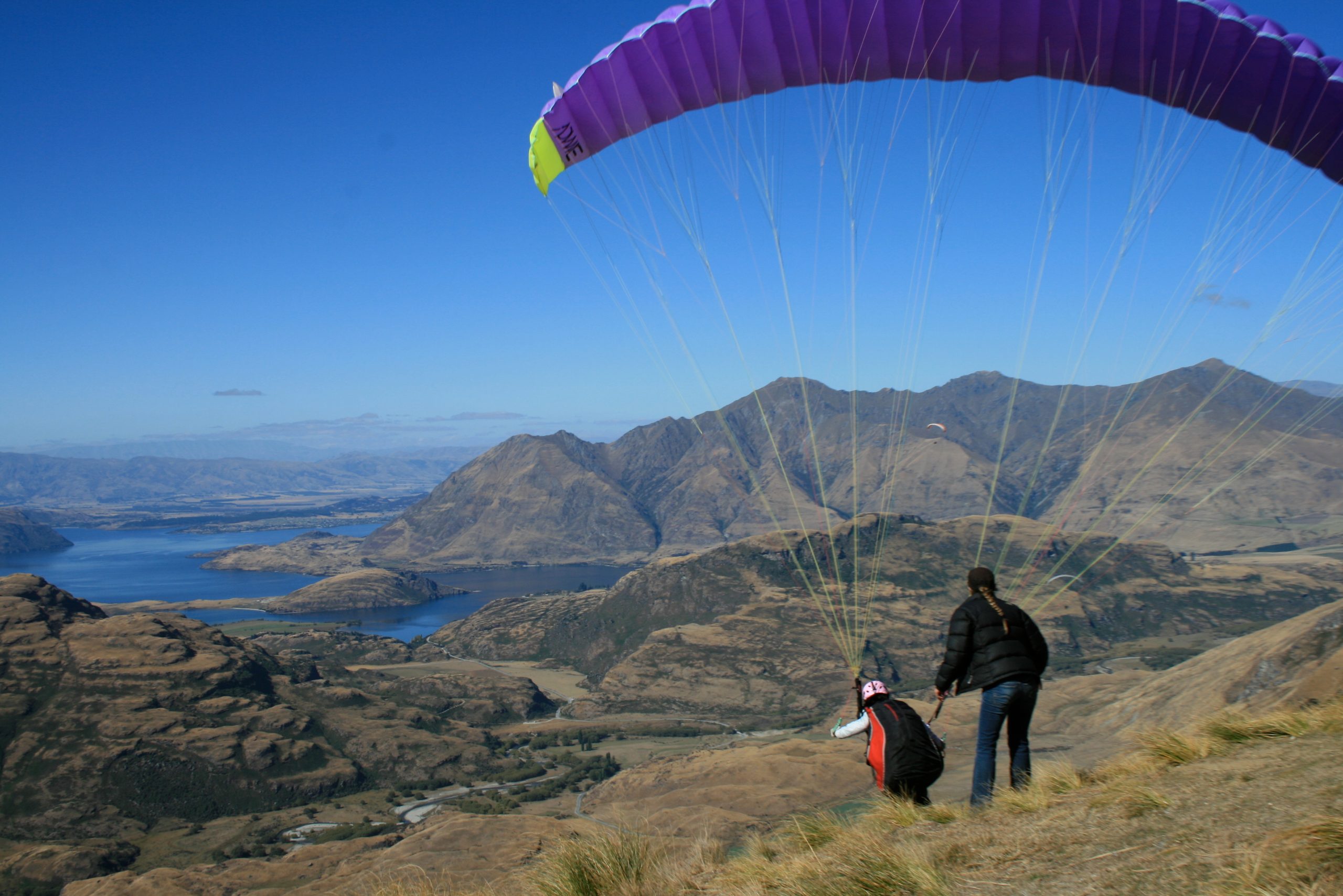 Paragliding at Treble Cone.
