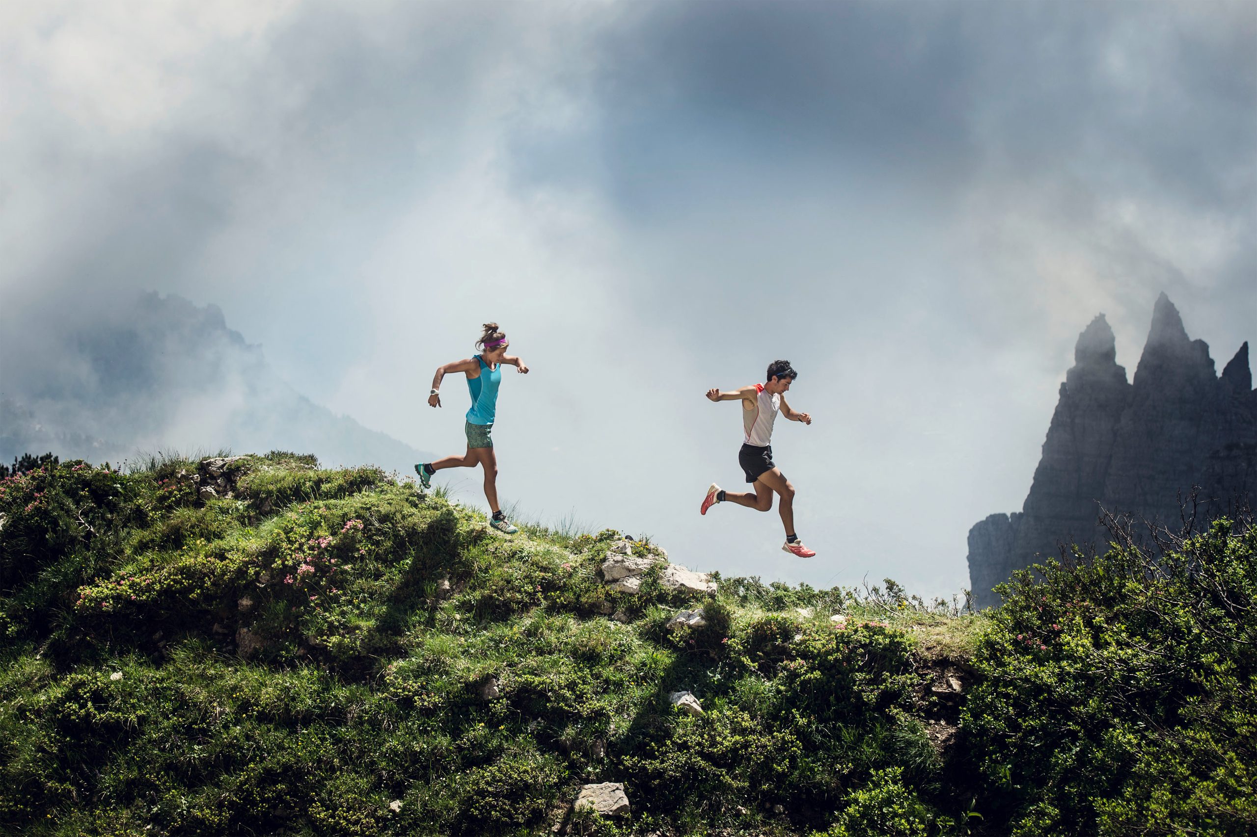 Kilian Jornet on an Alpine Ridge