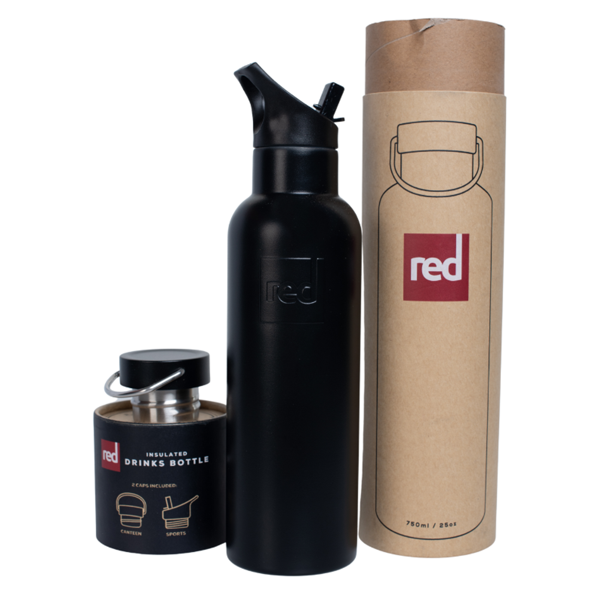 Red Original Insulated Stainless Steel Bottle Black 750ml