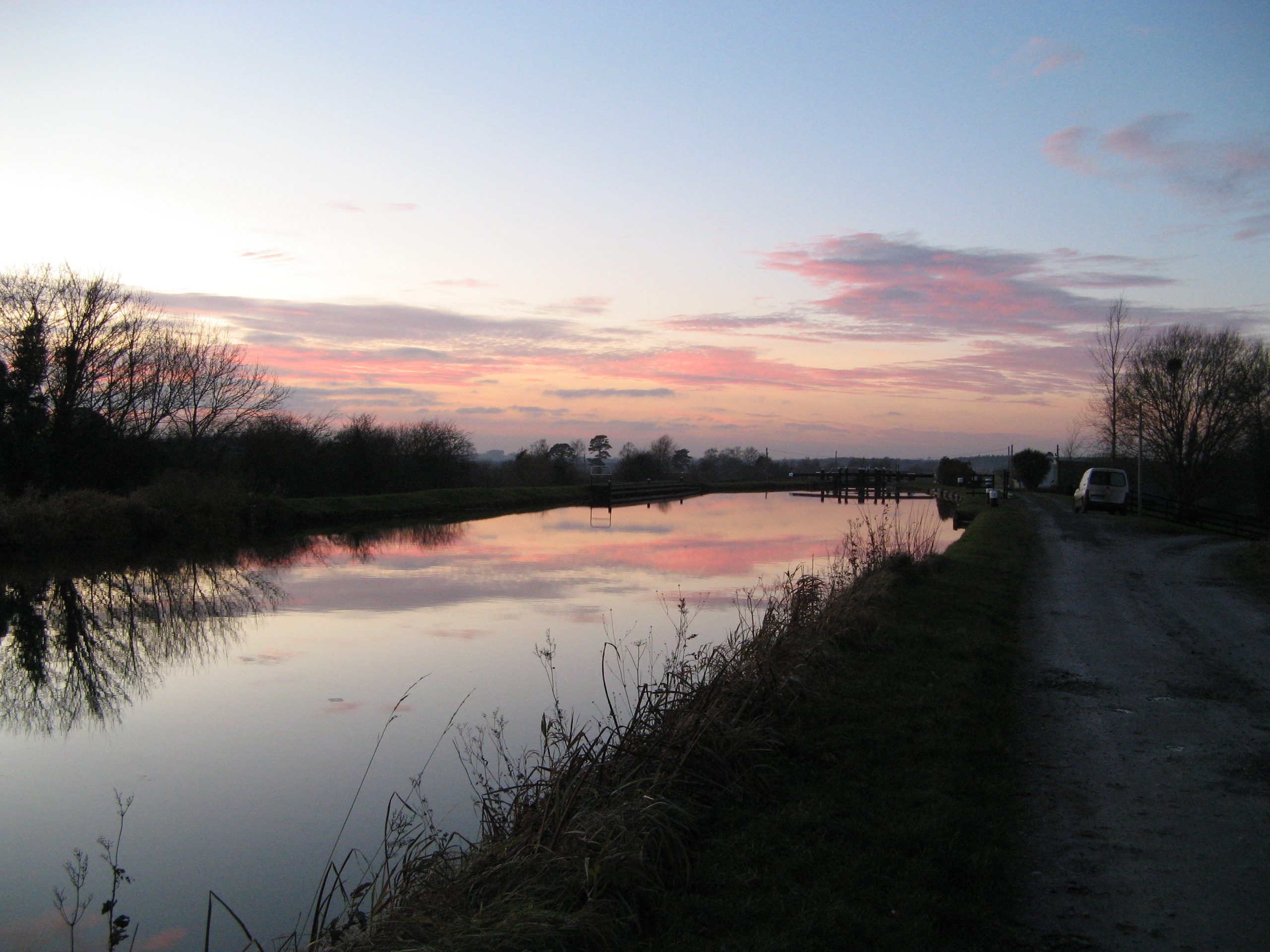 Sunset over the frozen Grand Canal