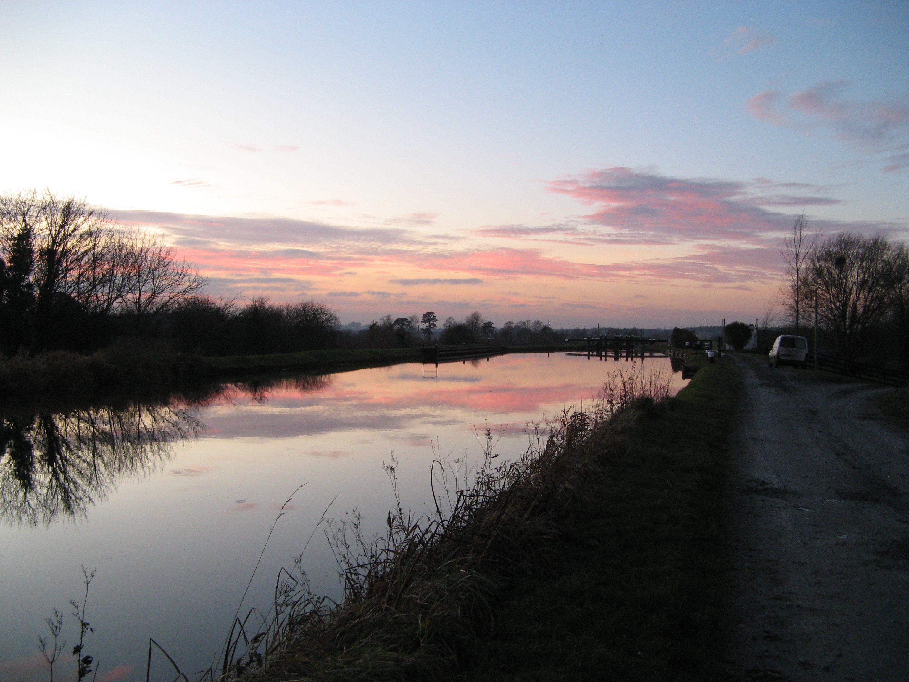 Sunset over the frozen Grand Canal