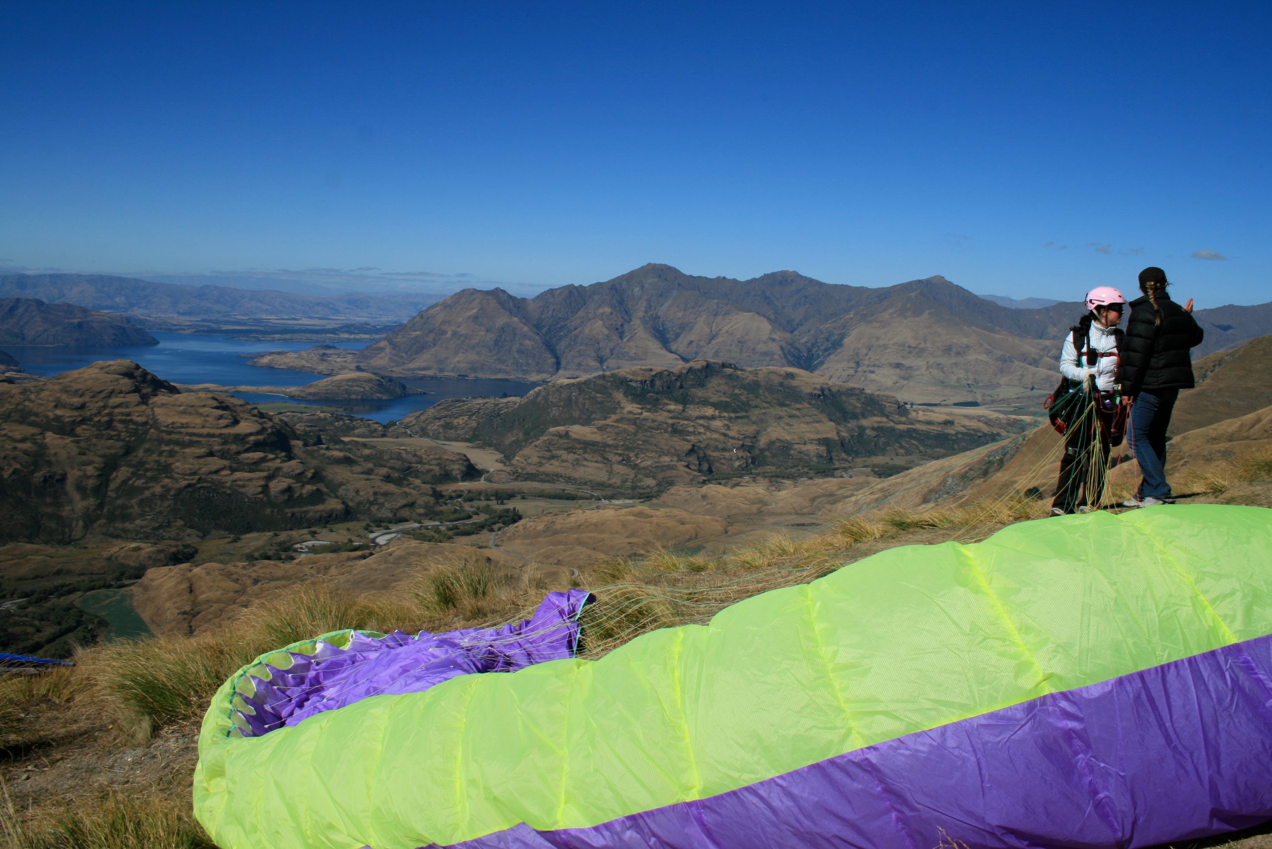 Paragliding at Treble Cone.