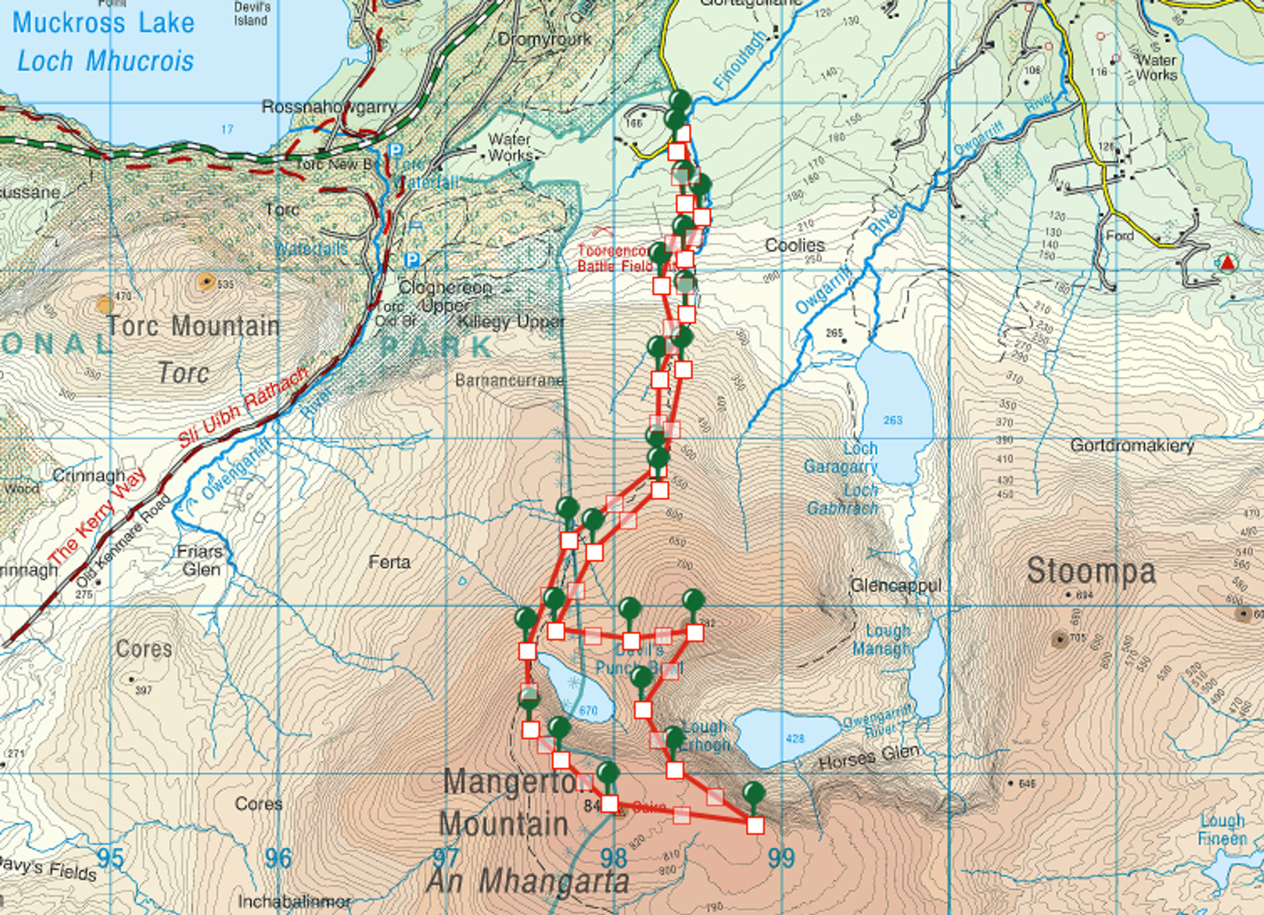 Mangerton map & Devil's Punchbowl