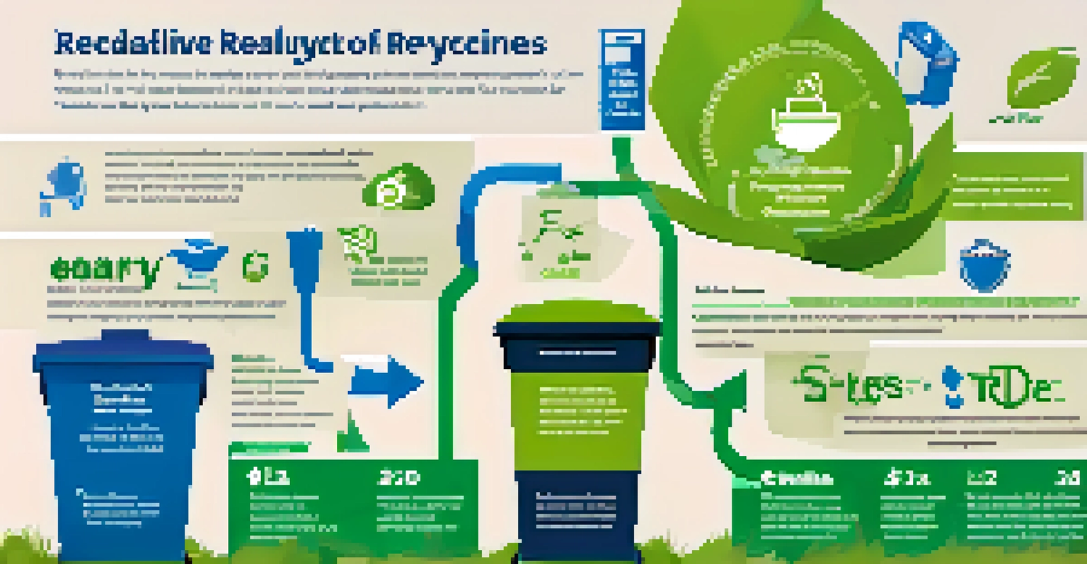 An infographic illustrating recycling practices, featuring icons and steps for effective waste management in Newark.