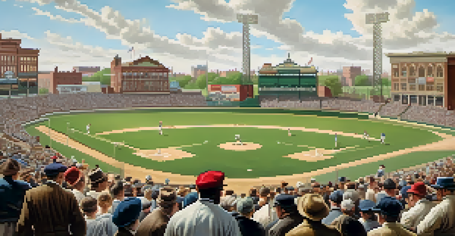 A historical baseball game in Newark from the late 19th century, with families enjoying the event.
