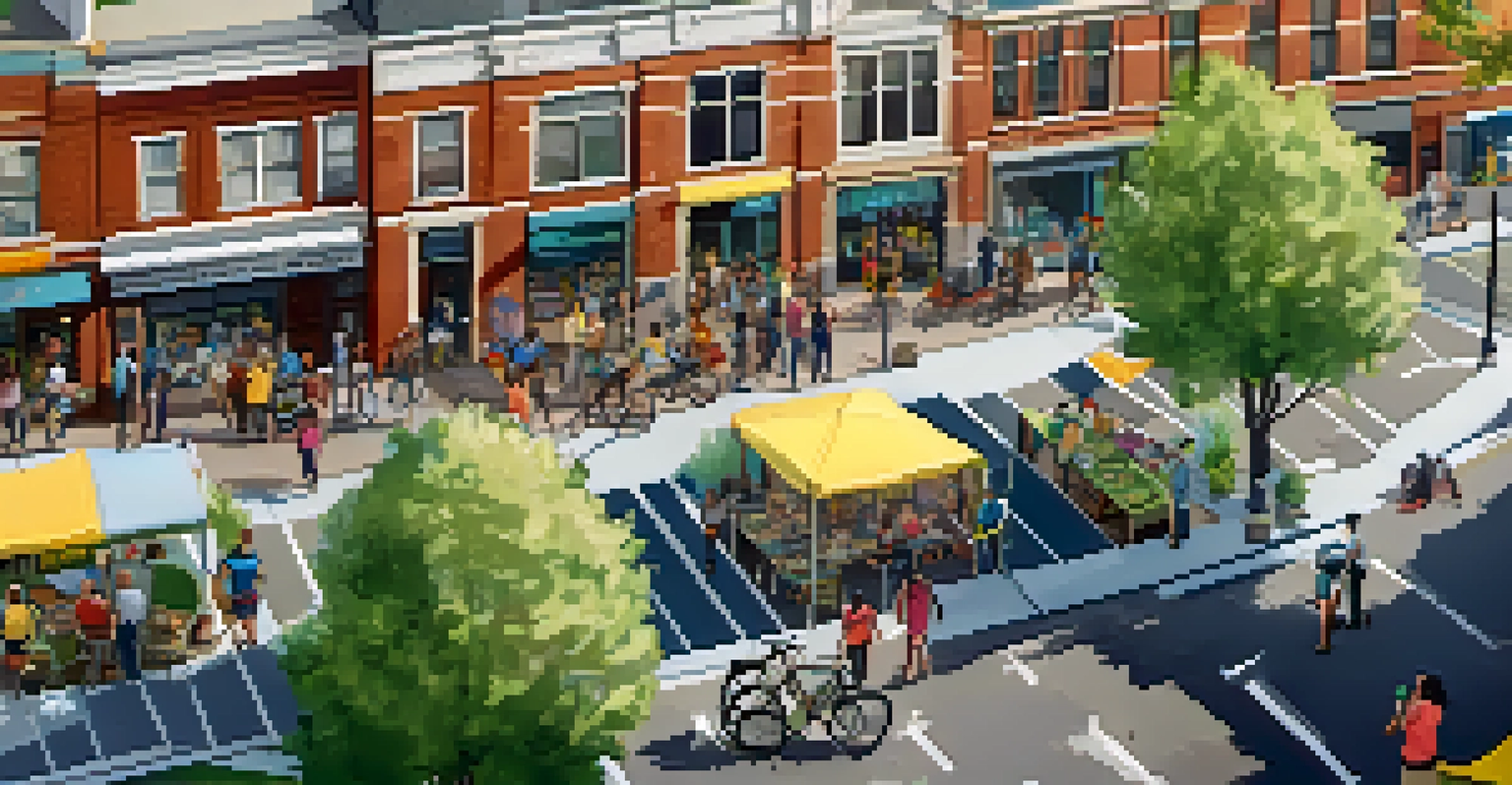 Aerial view of a community meeting in Newark with residents discussing biking and walking infrastructure. Maps and models are spread across tables among an engaged crowd.