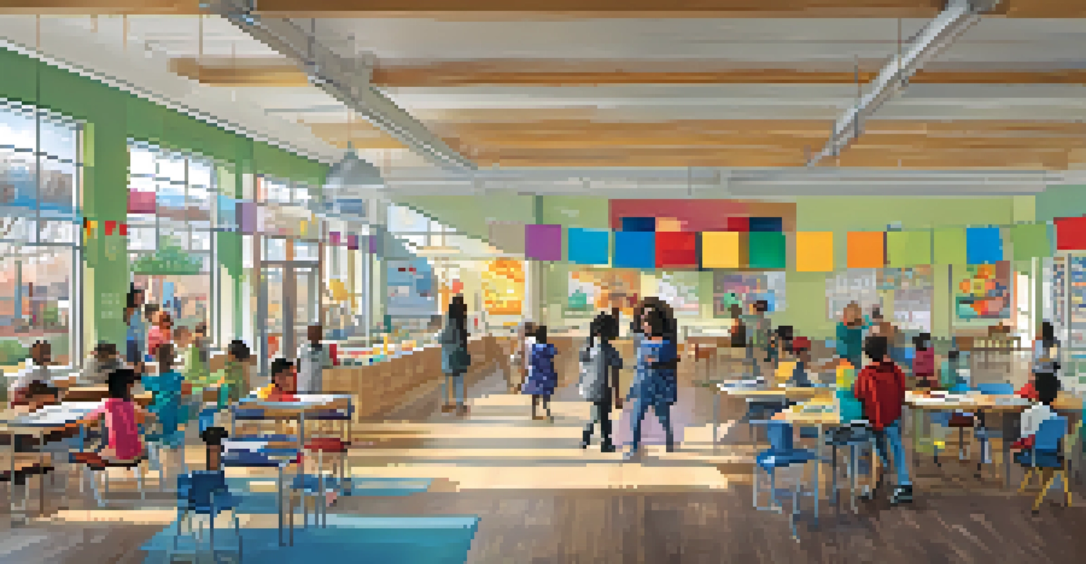 A lively community center in Newark with workshops and classes in progress, featuring engaged residents of all ages in a bright and welcoming environment.