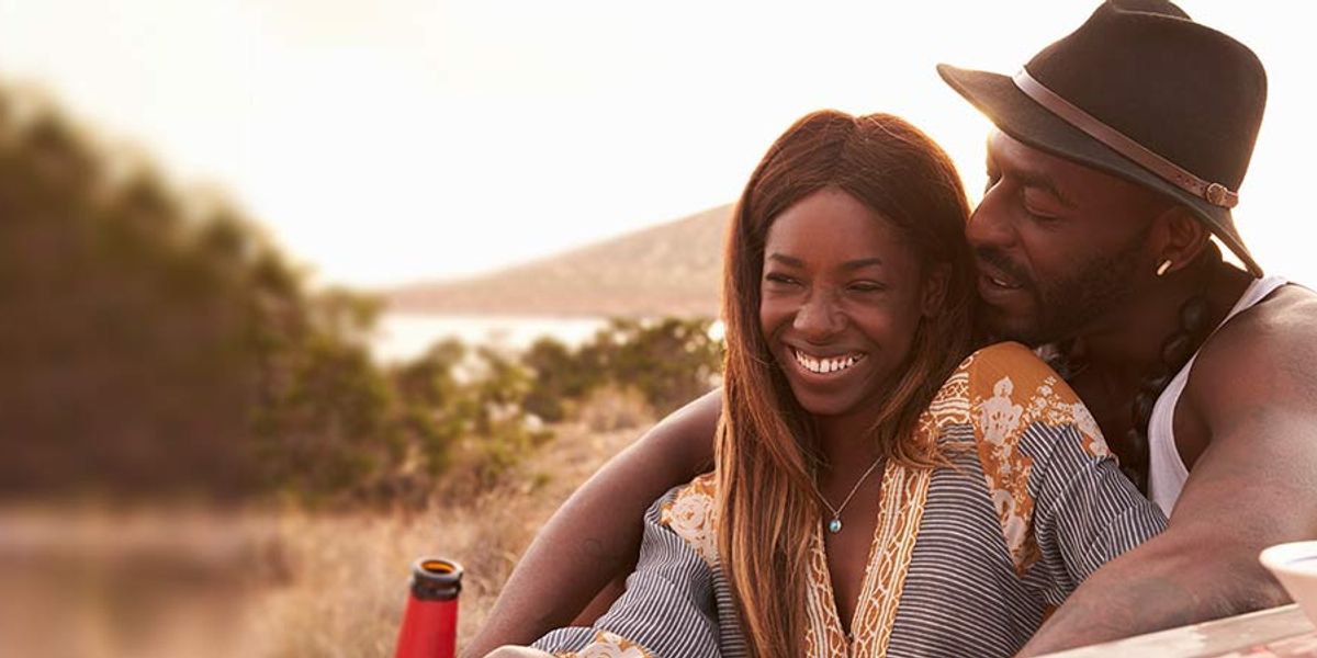 loving couple having a picnic