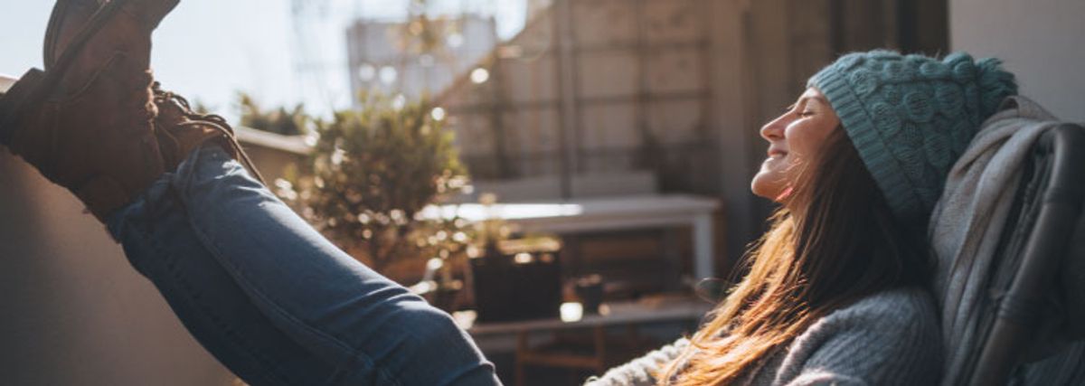 woman finding peace and harmony within herself