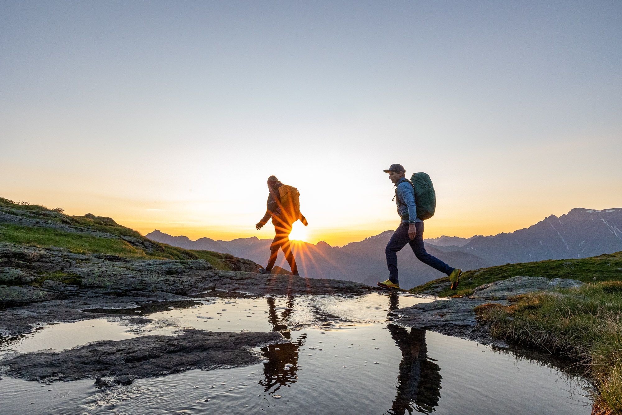Hikers in the mountains with Exped backpacks