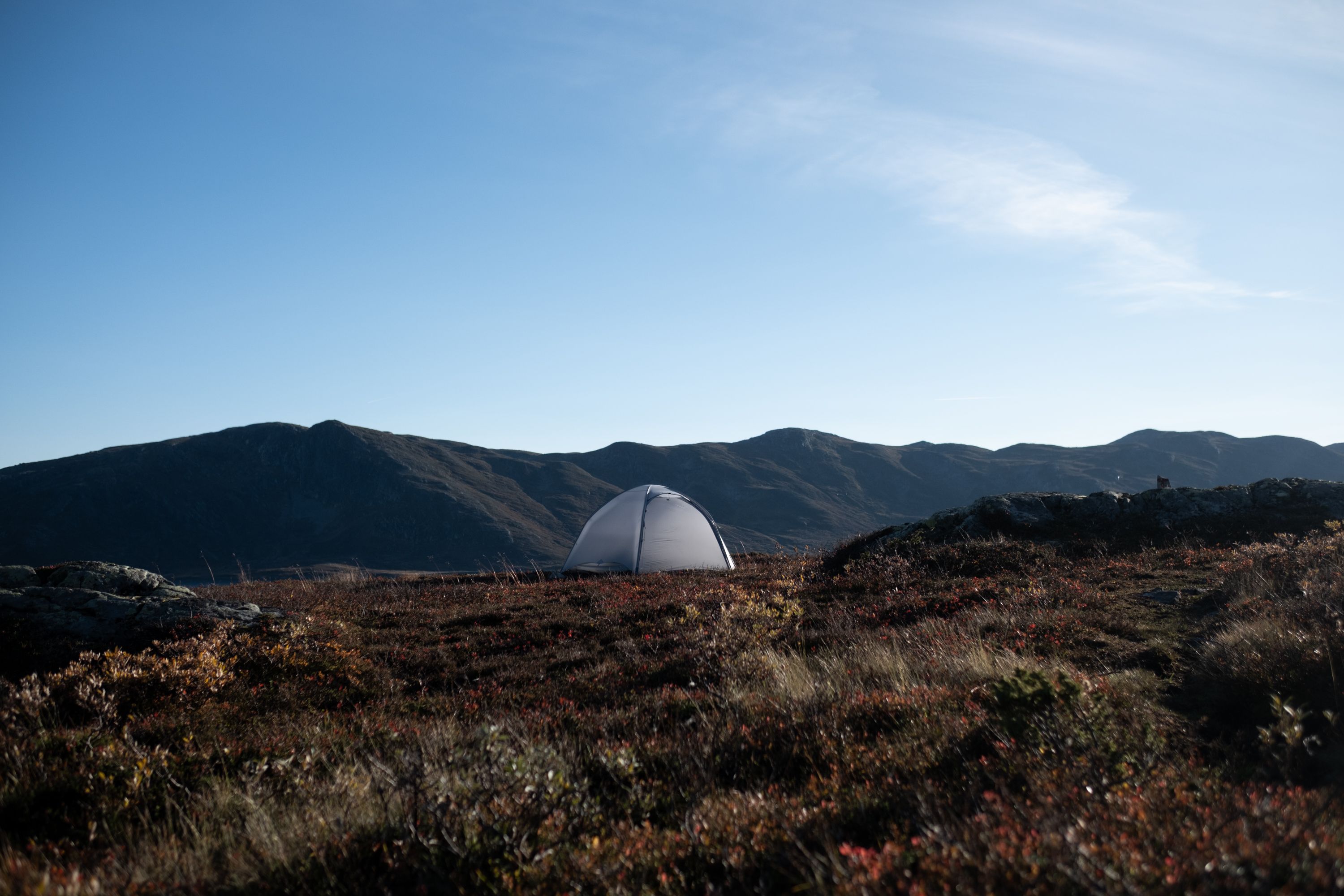 Helsport tent in the mountains