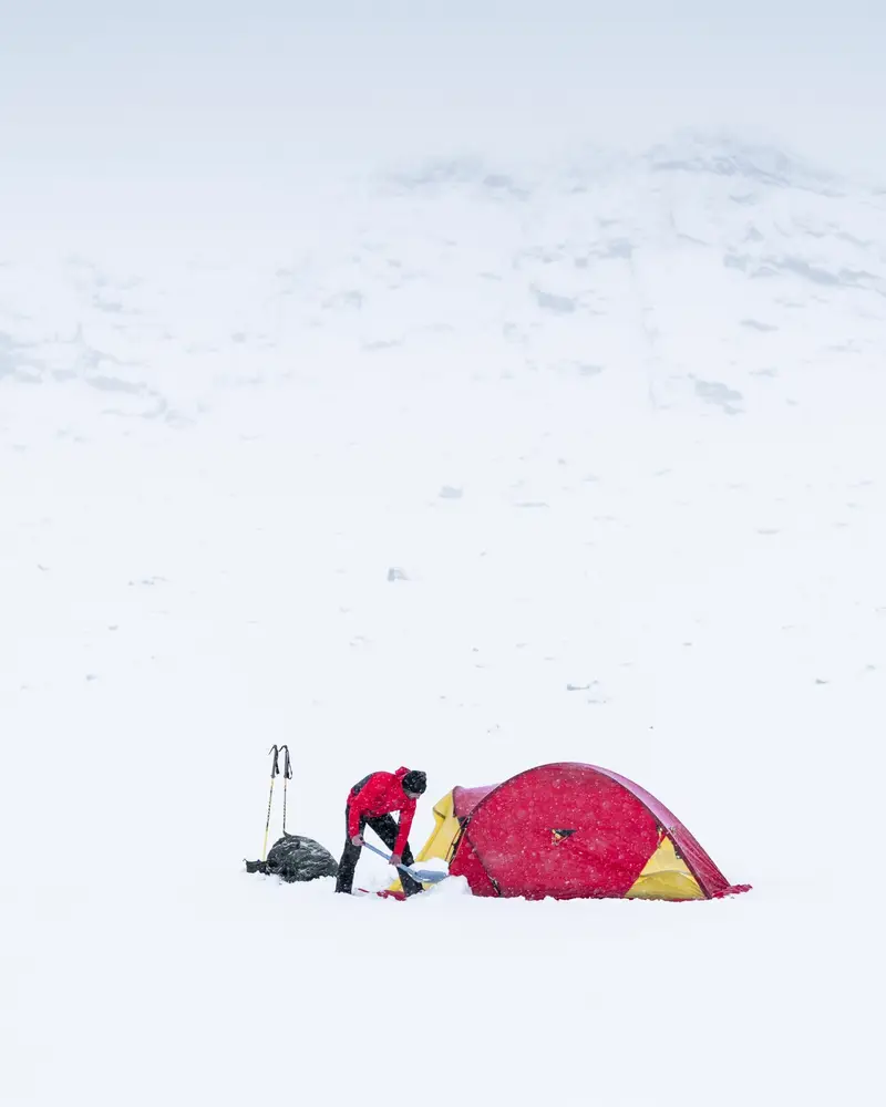 Helsport tent in winter conditions