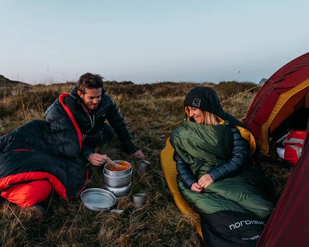 Sleeping Bags in use on mountain