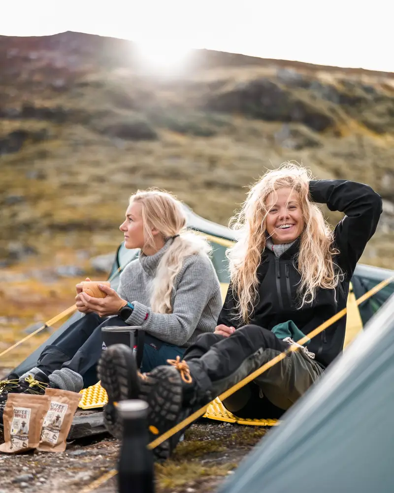 Helsport products in use at a camp site
