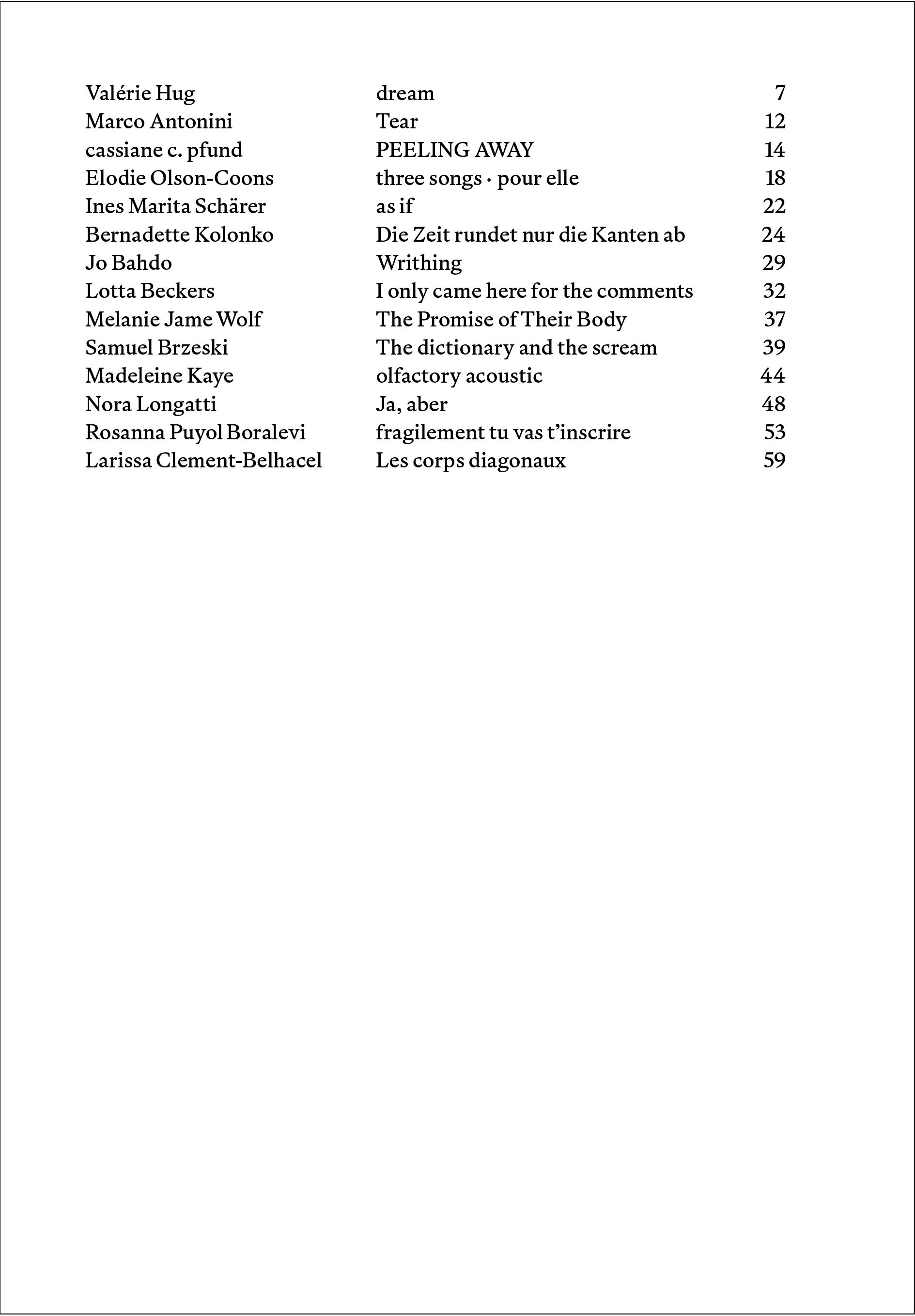 dears issue 6 sensing bodies – back cover