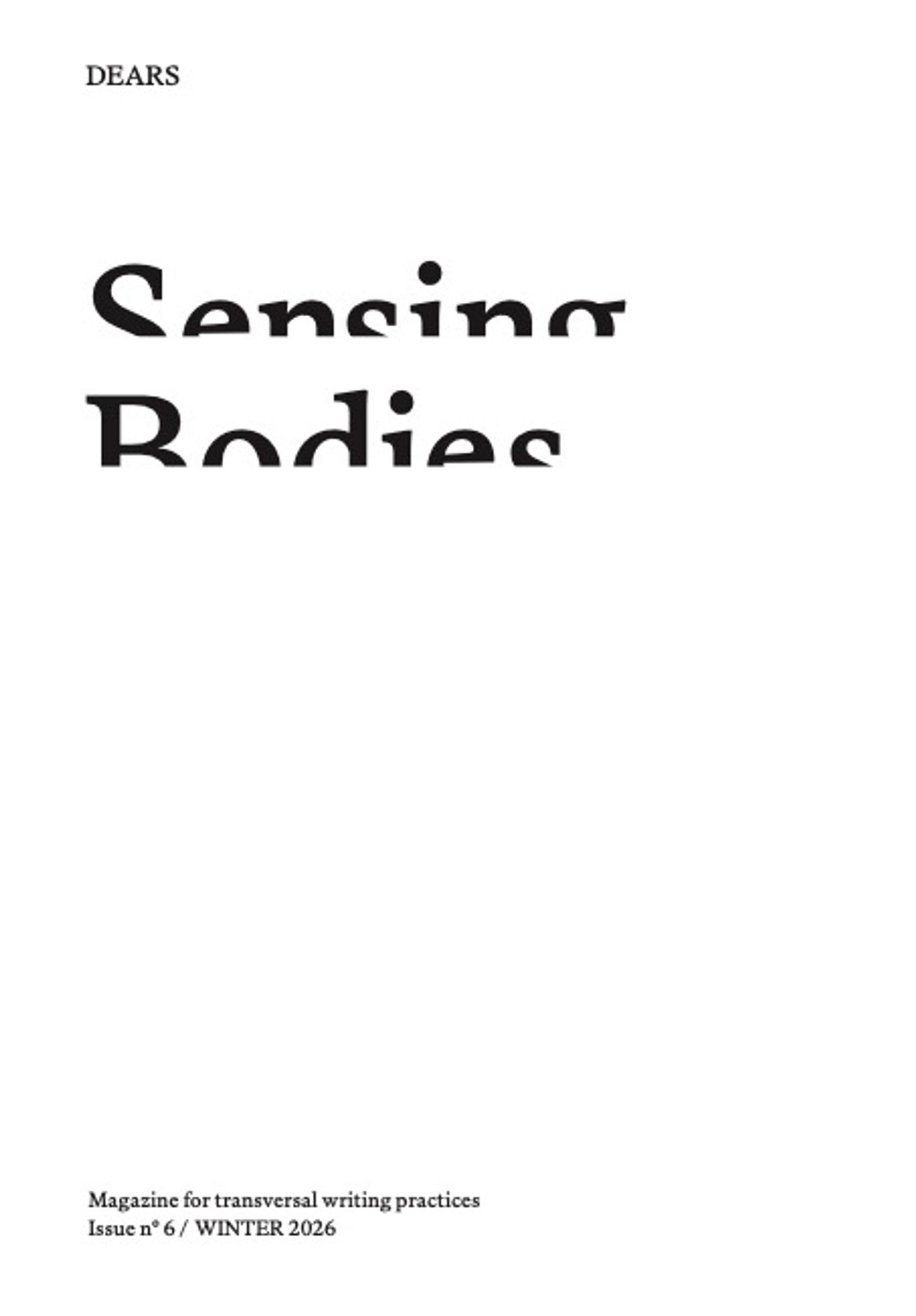 preview cover DEARS magazine Issue № 6