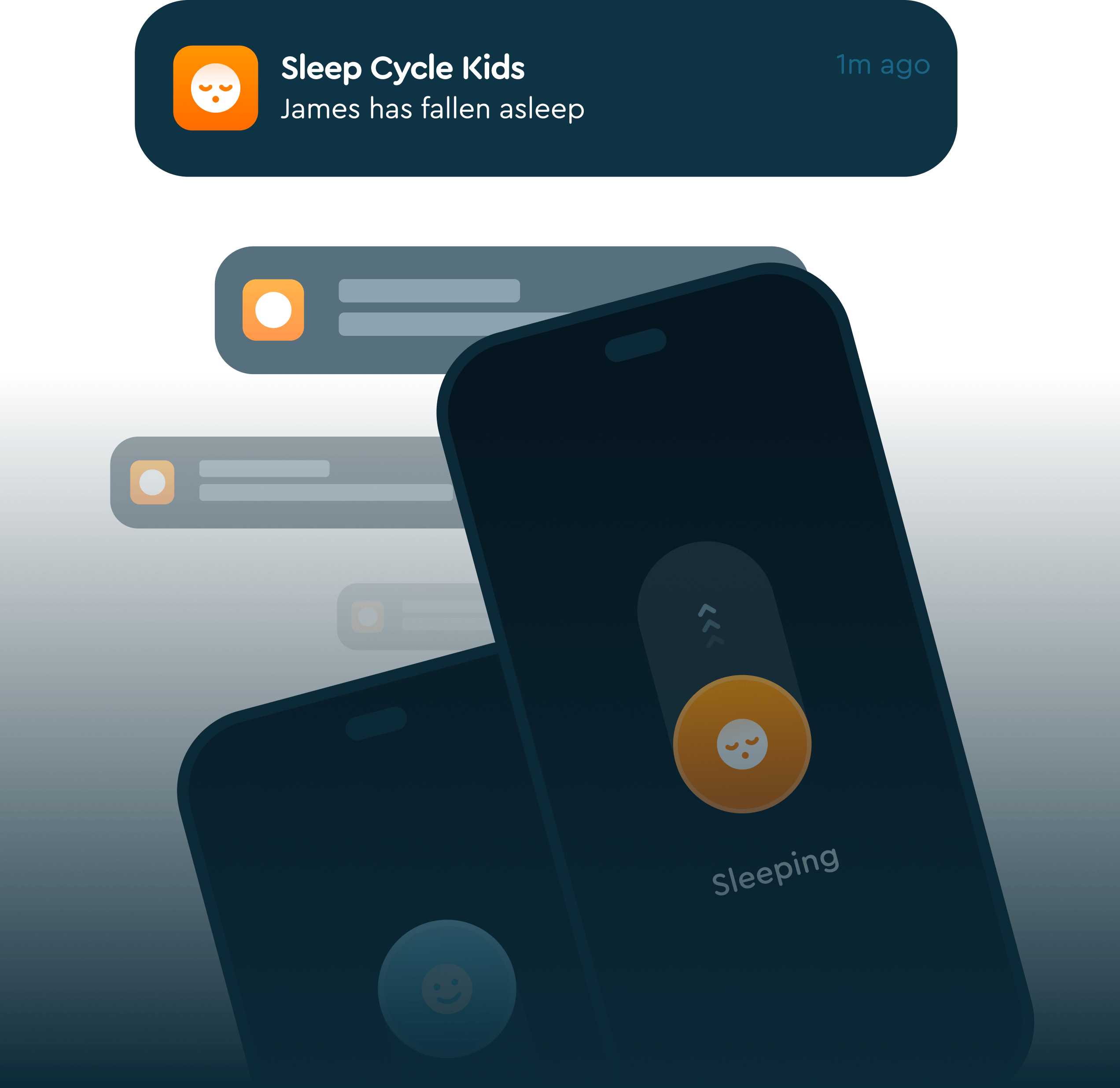 mockup of phone getting notifications from application