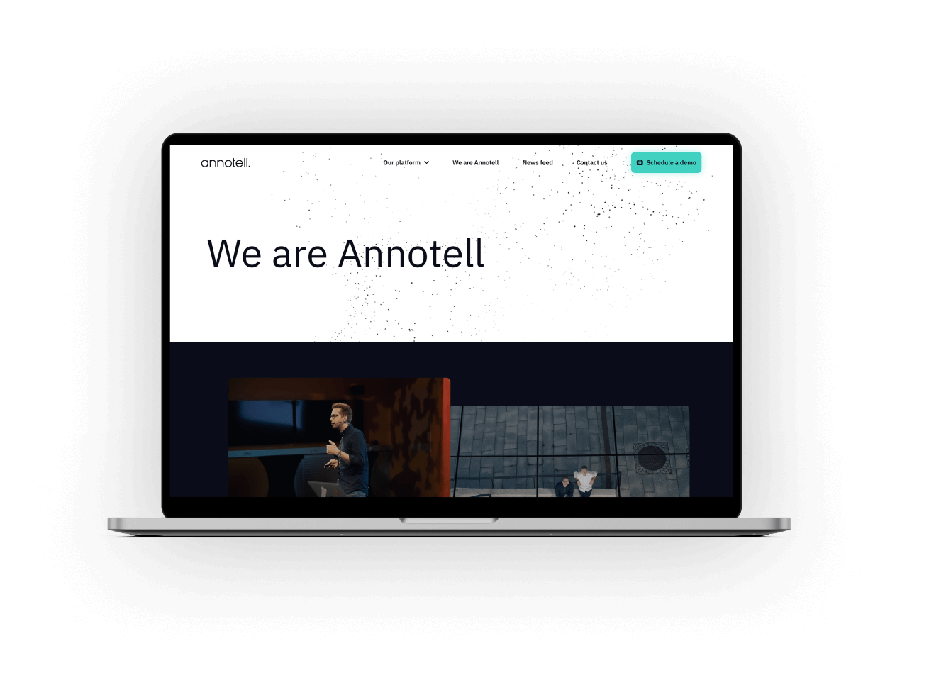 En laptop med Annotells hemsida.