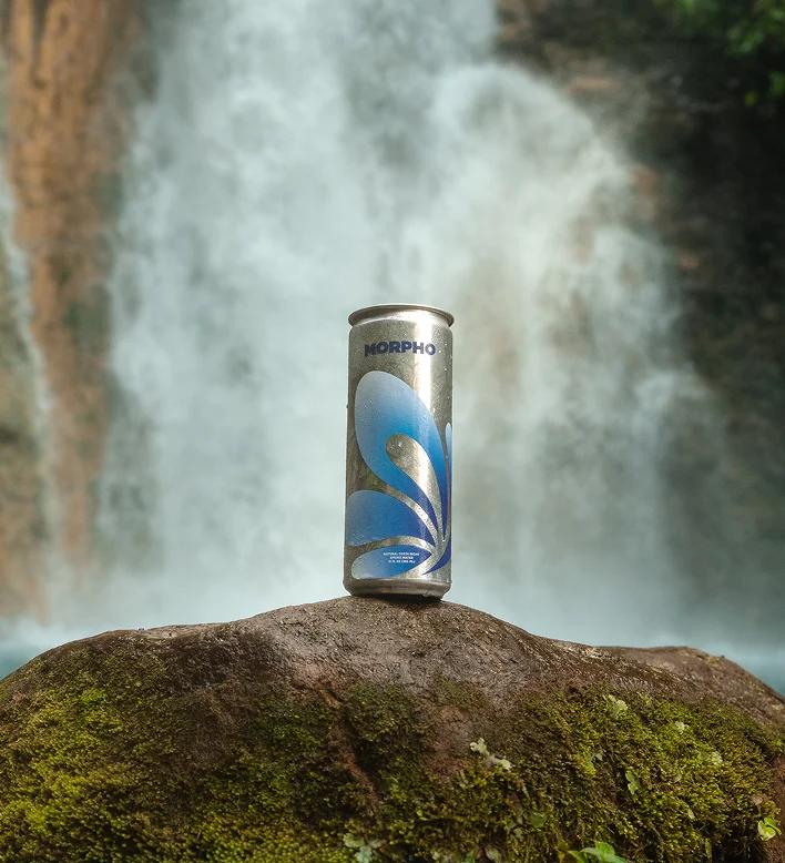 can on rock