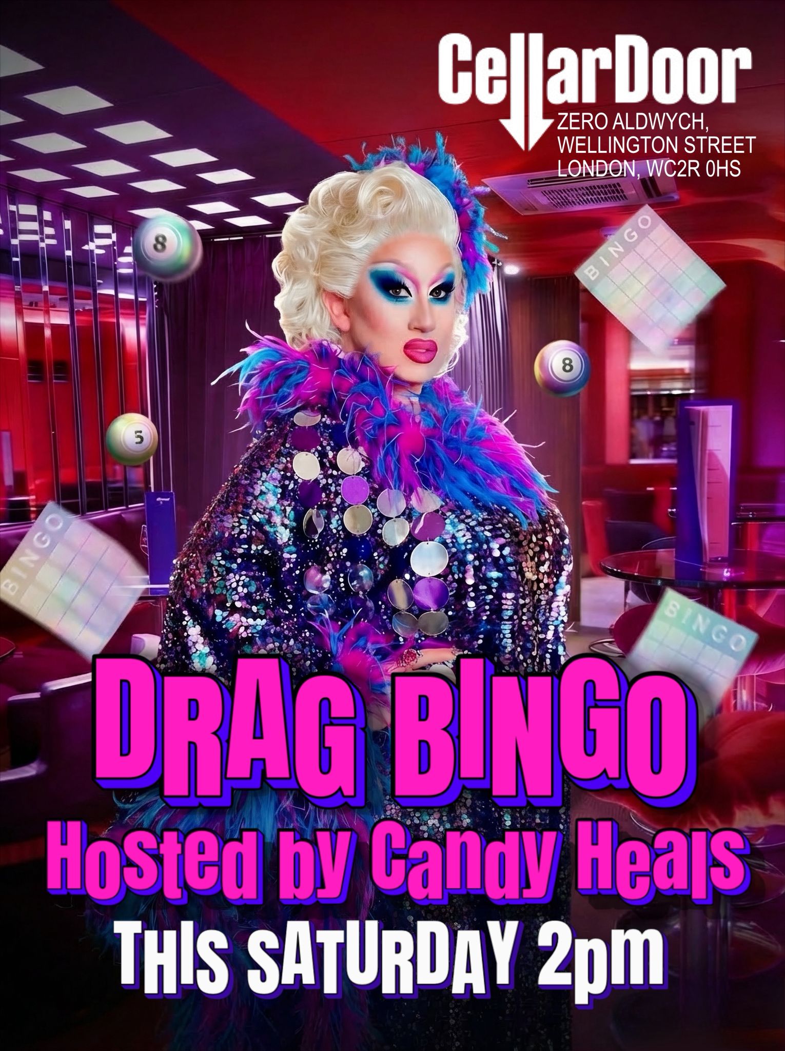 Candy Heal's Drag Bingo with bottomless Prosecco & Pizza