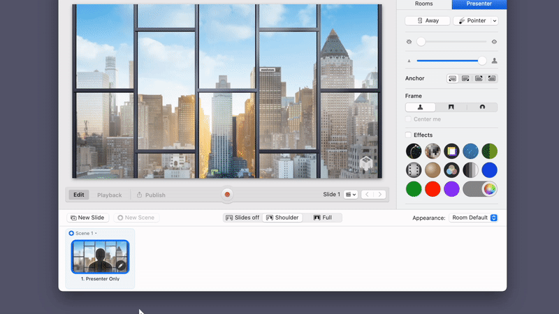 GIF of new slide being created in a sales presentation in mmhmm