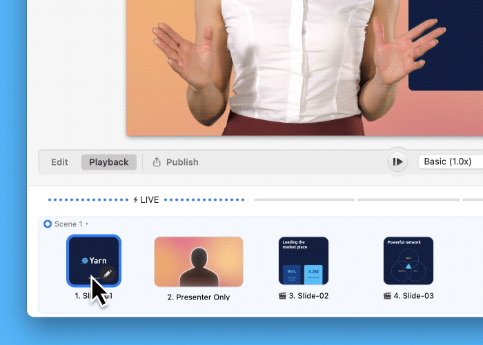 GIF of mmhmm interface adding presenter-only slide