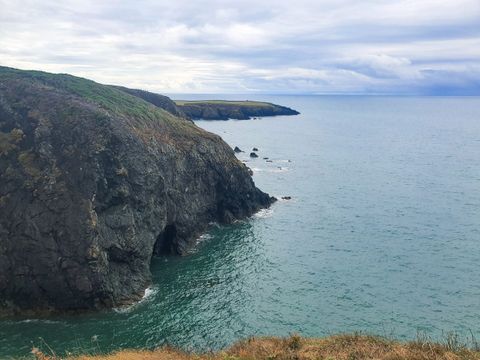 Sea cliffs and the signal bridge at Mizen Head