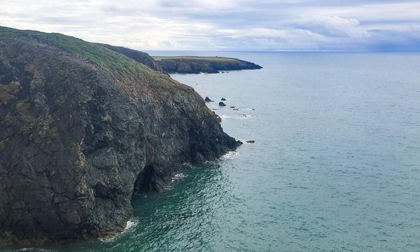 Sea cliffs and the signal bridge at Mizen Head