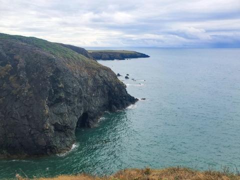 Sea cliffs and the signal bridge at Mizen Head