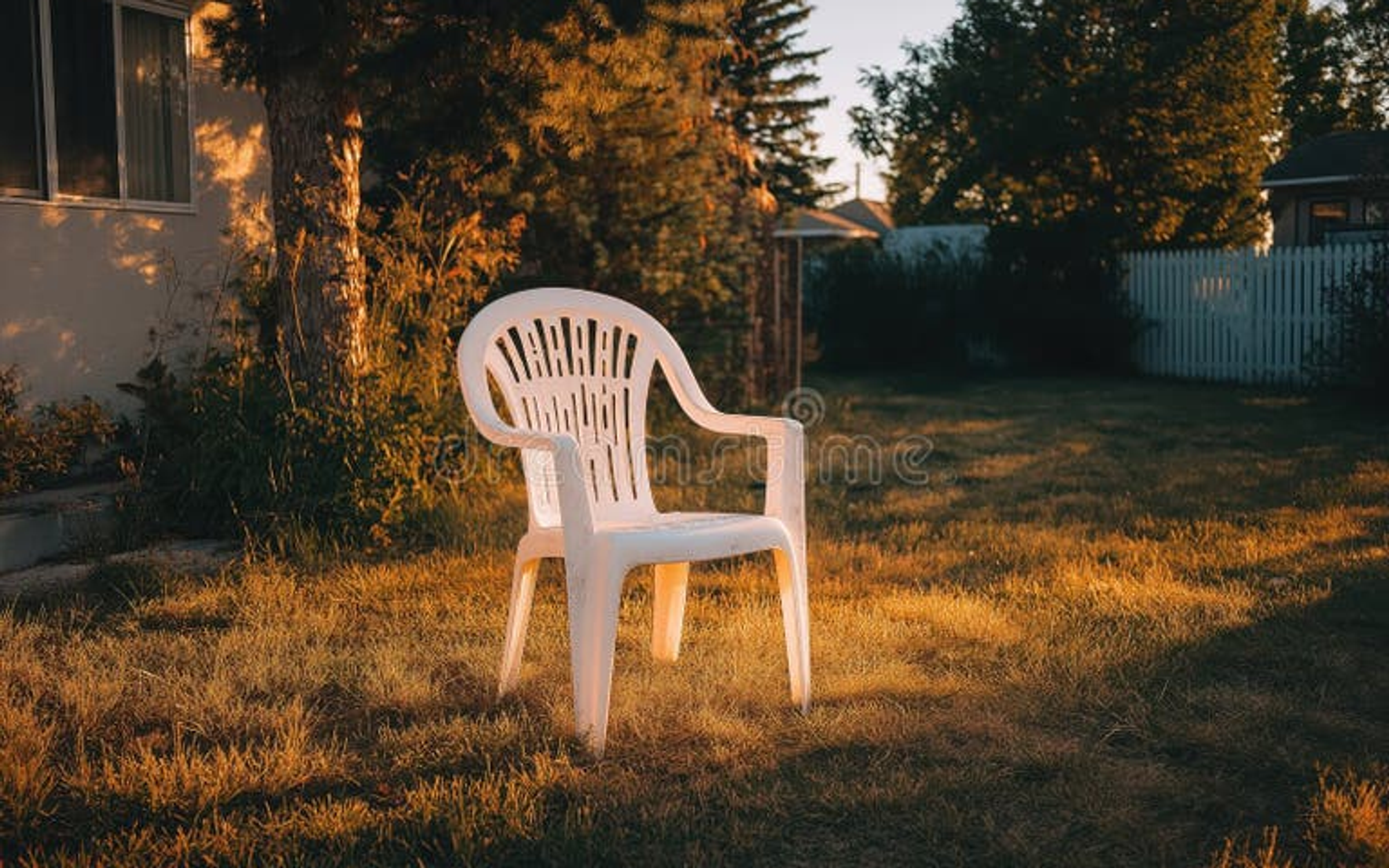A very expensive chair, it is nice, it is outside